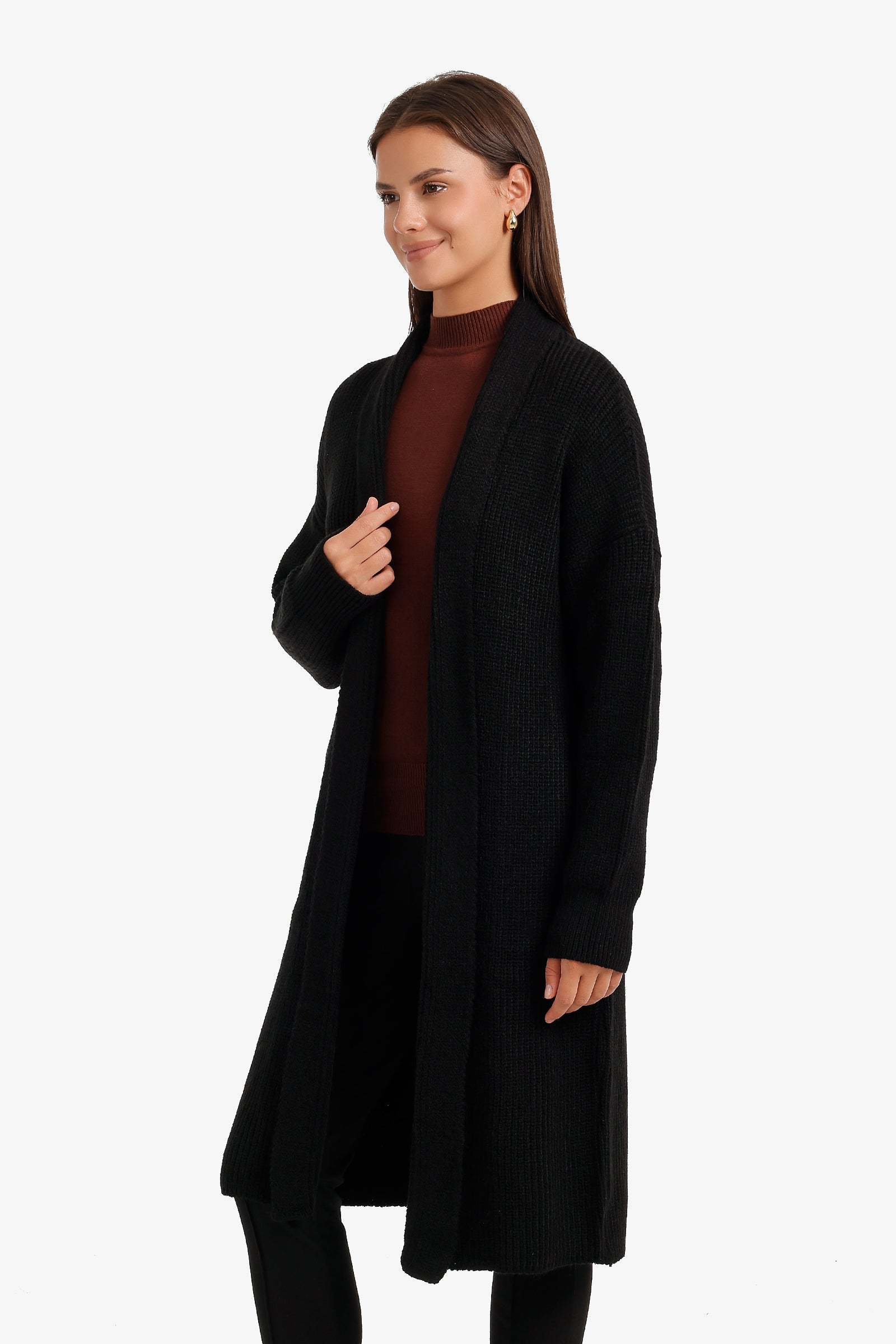 Ribbed Shawl Collar Cardigan