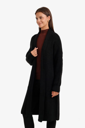 Ribbed Shawl Collar Cardigan