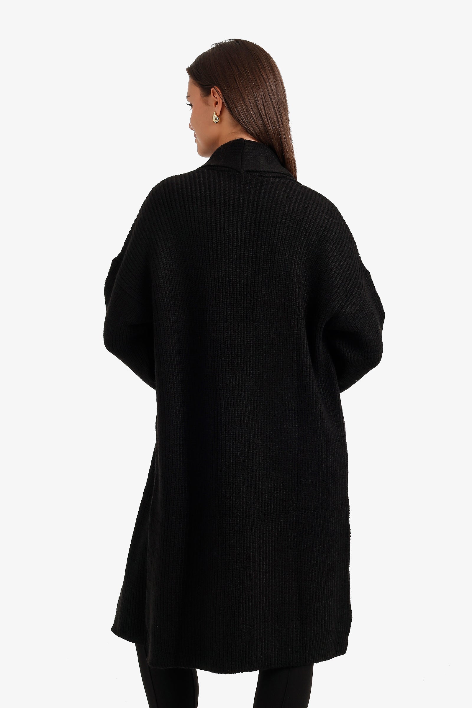 Ribbed Shawl Collar Cardigan