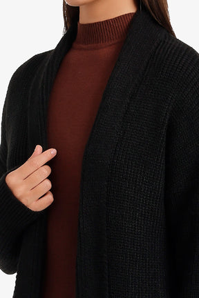 Ribbed Shawl Collar Cardigan