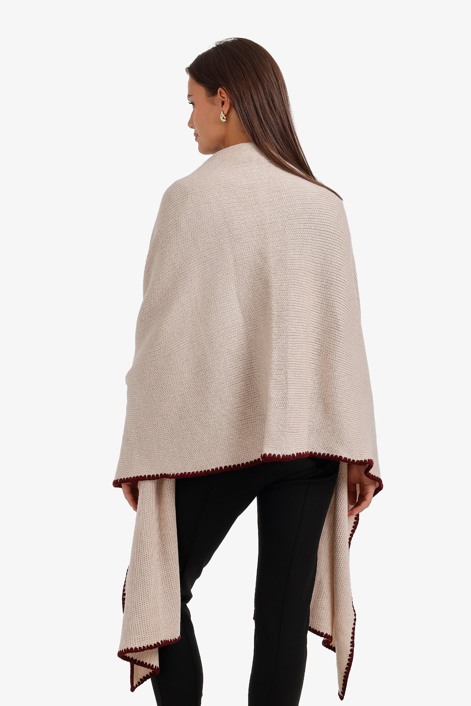 Contrast Trim Knit Scarf