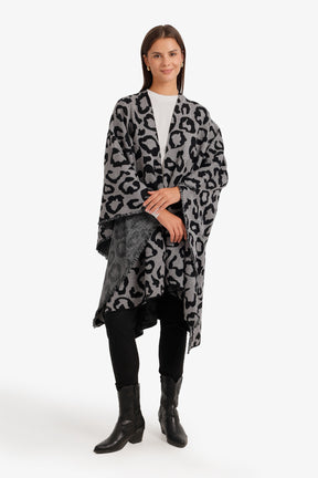 Fringed Leopard Poncho
