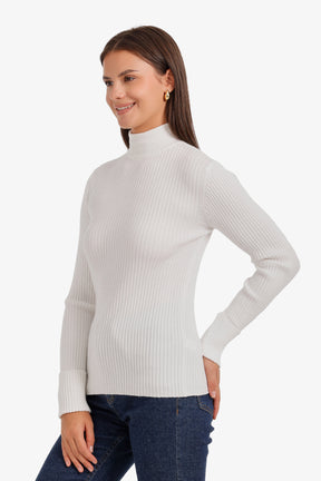 Ribbed Slim Flit Pullover