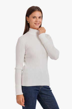 Ribbed Slim Flit Pullover