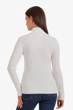 Ribbed Slim Flit Pullover