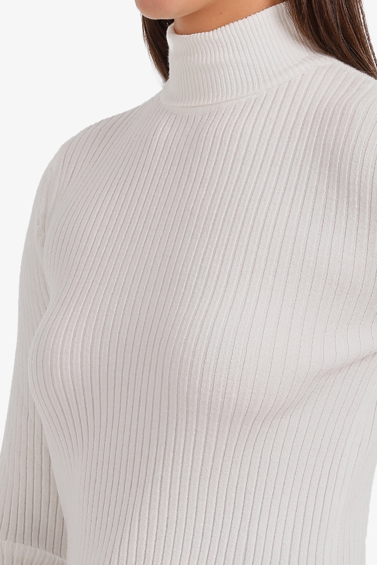Ribbed Slim Flit Pullover