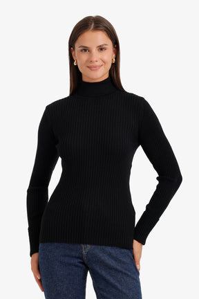 Ribbed Slim Flit Pullover