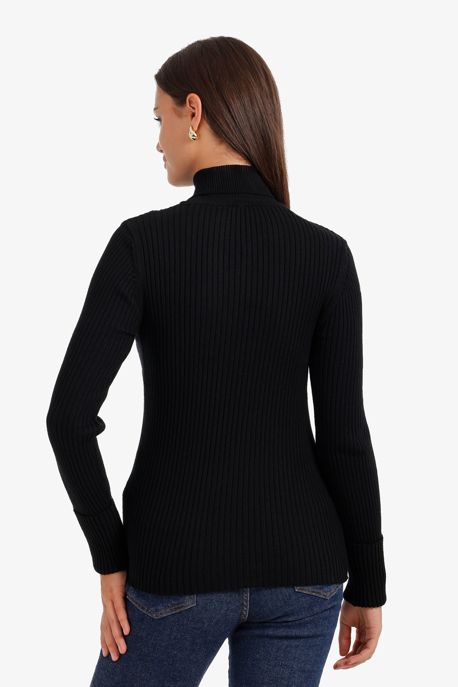 Ribbed Slim Flit Pullover