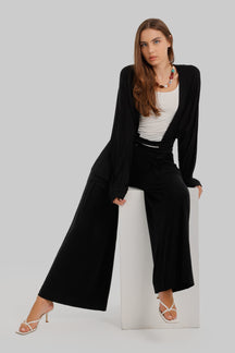 Draped Tie-Waist Cardigan
