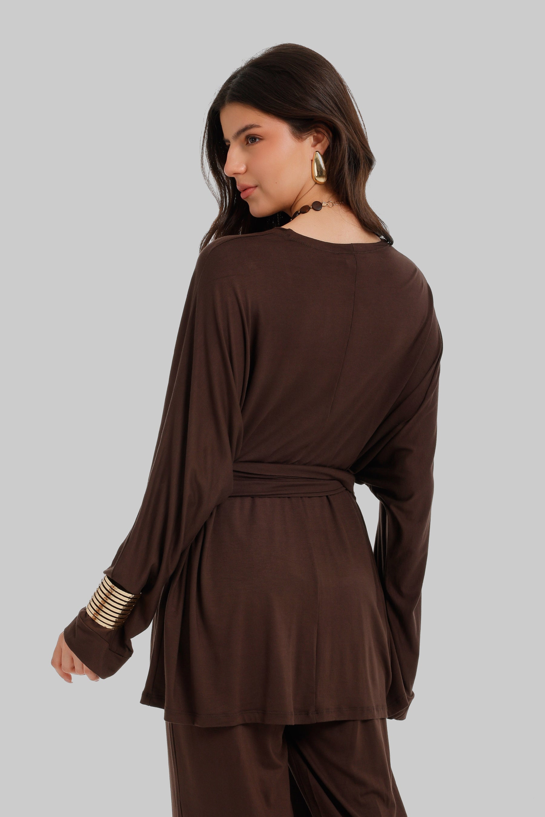 Draped Tie-Waist Cardigan