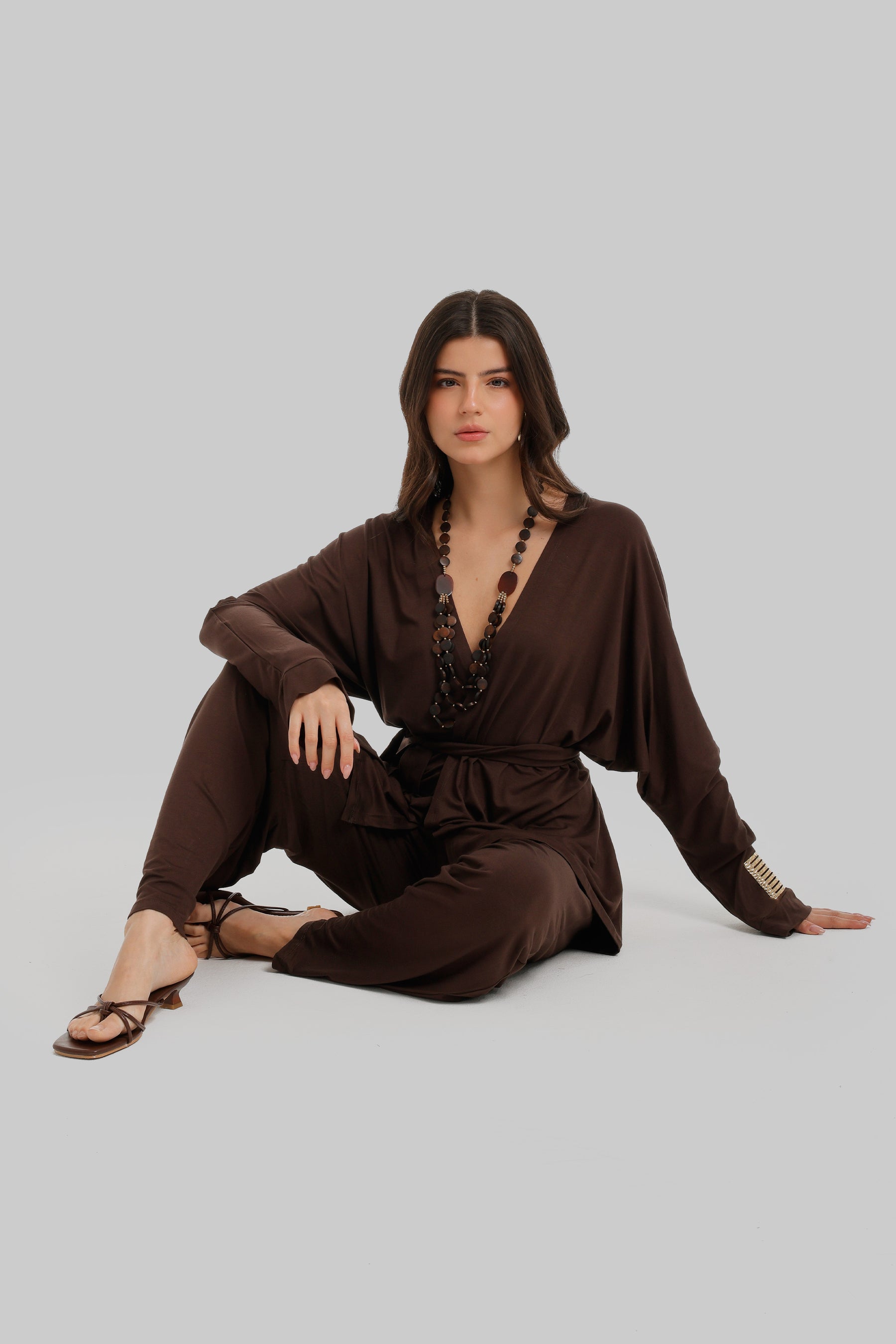 Draped Tie-Waist Cardigan