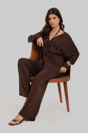 Draped Tie-Waist Cardigan