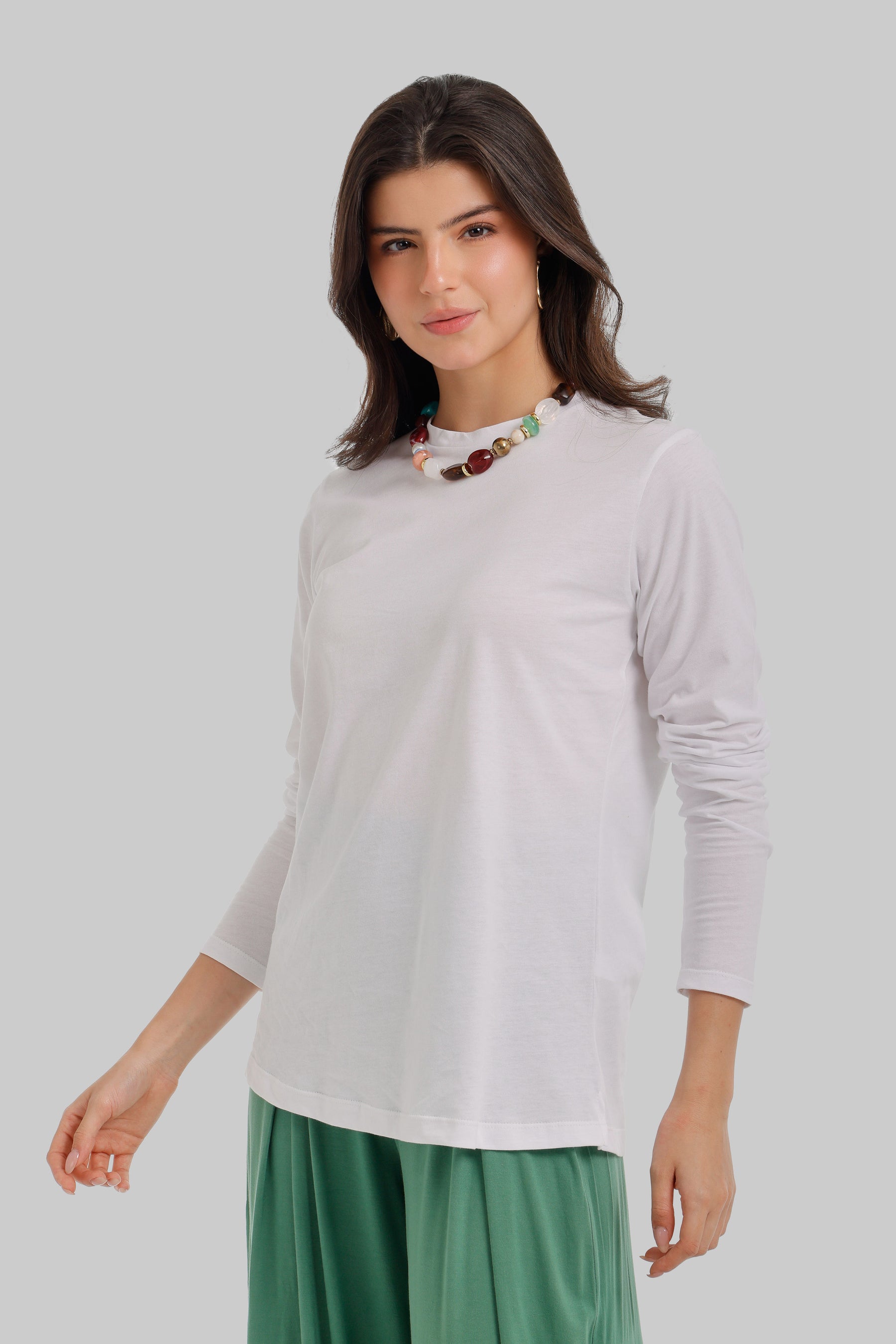 Crew Neck Longline T-Shirt