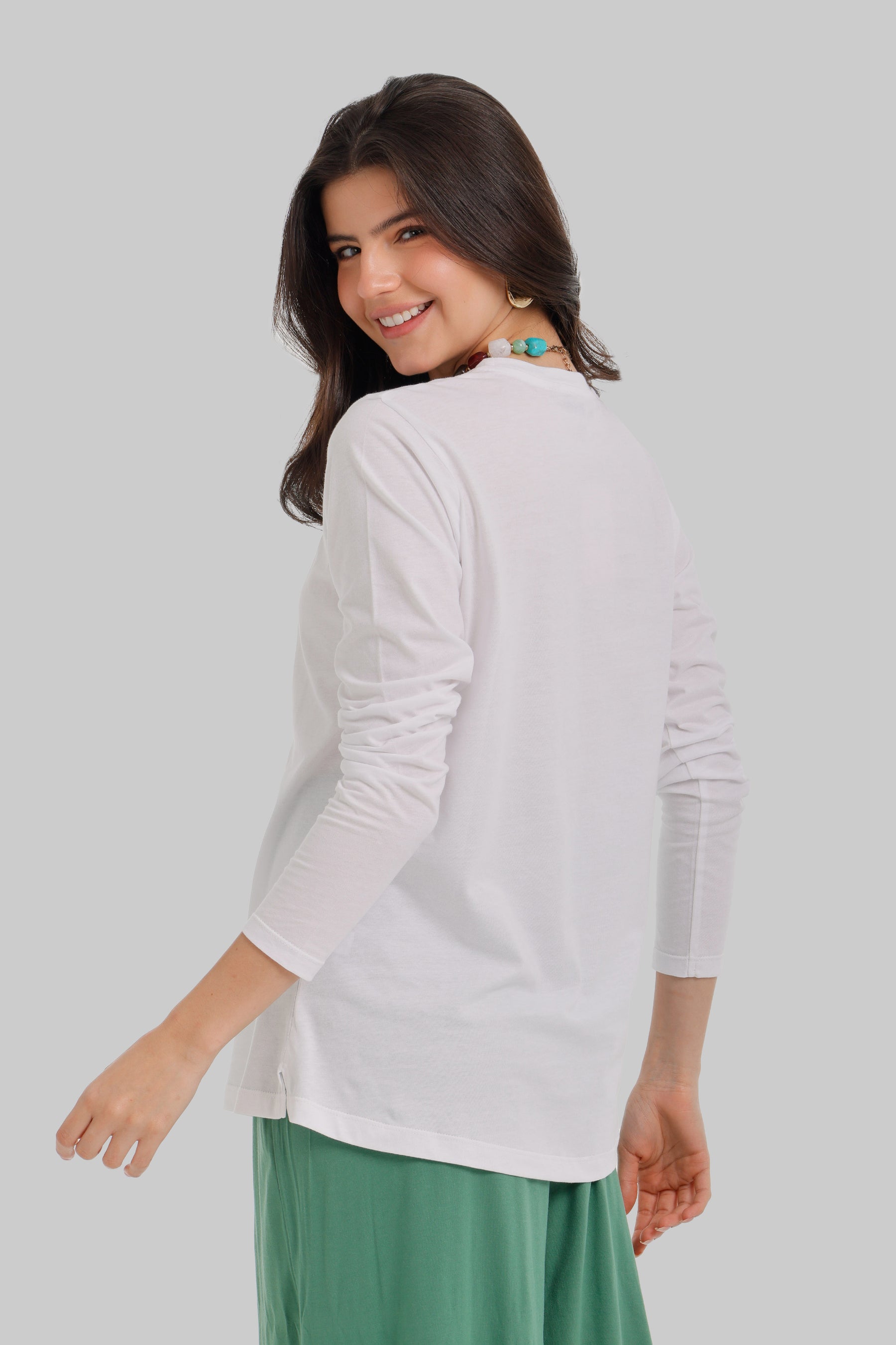 Crew Neck Longline T-Shirt