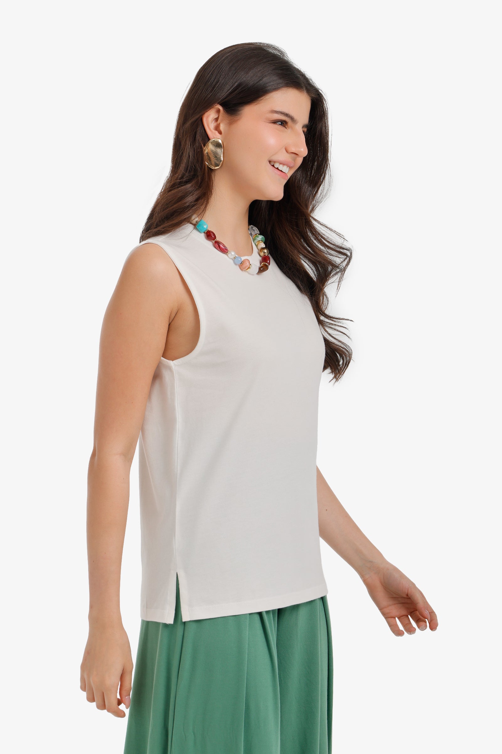 Sleeveless Longline T-Shirt