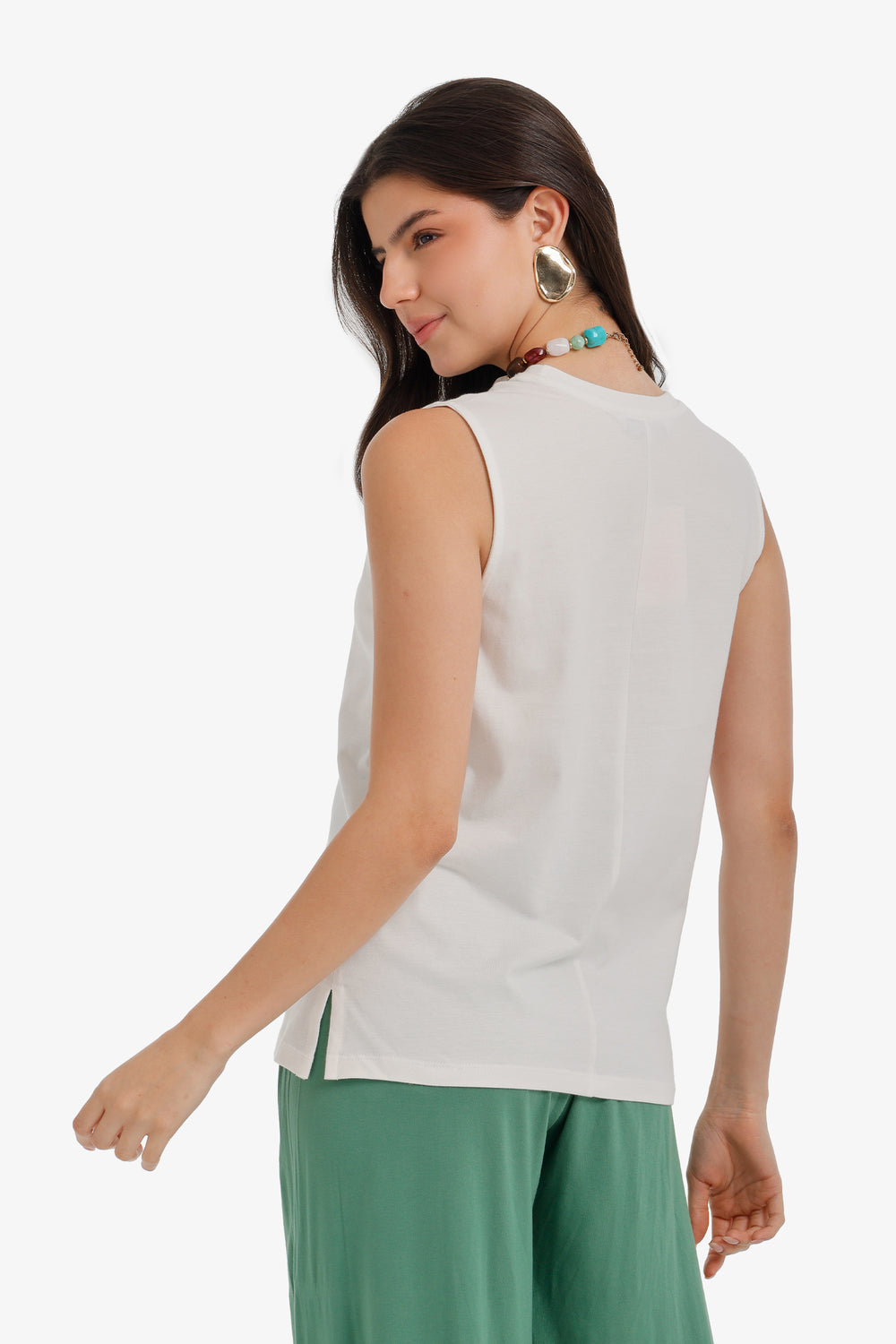 Sleeveless Longline T-Shirt