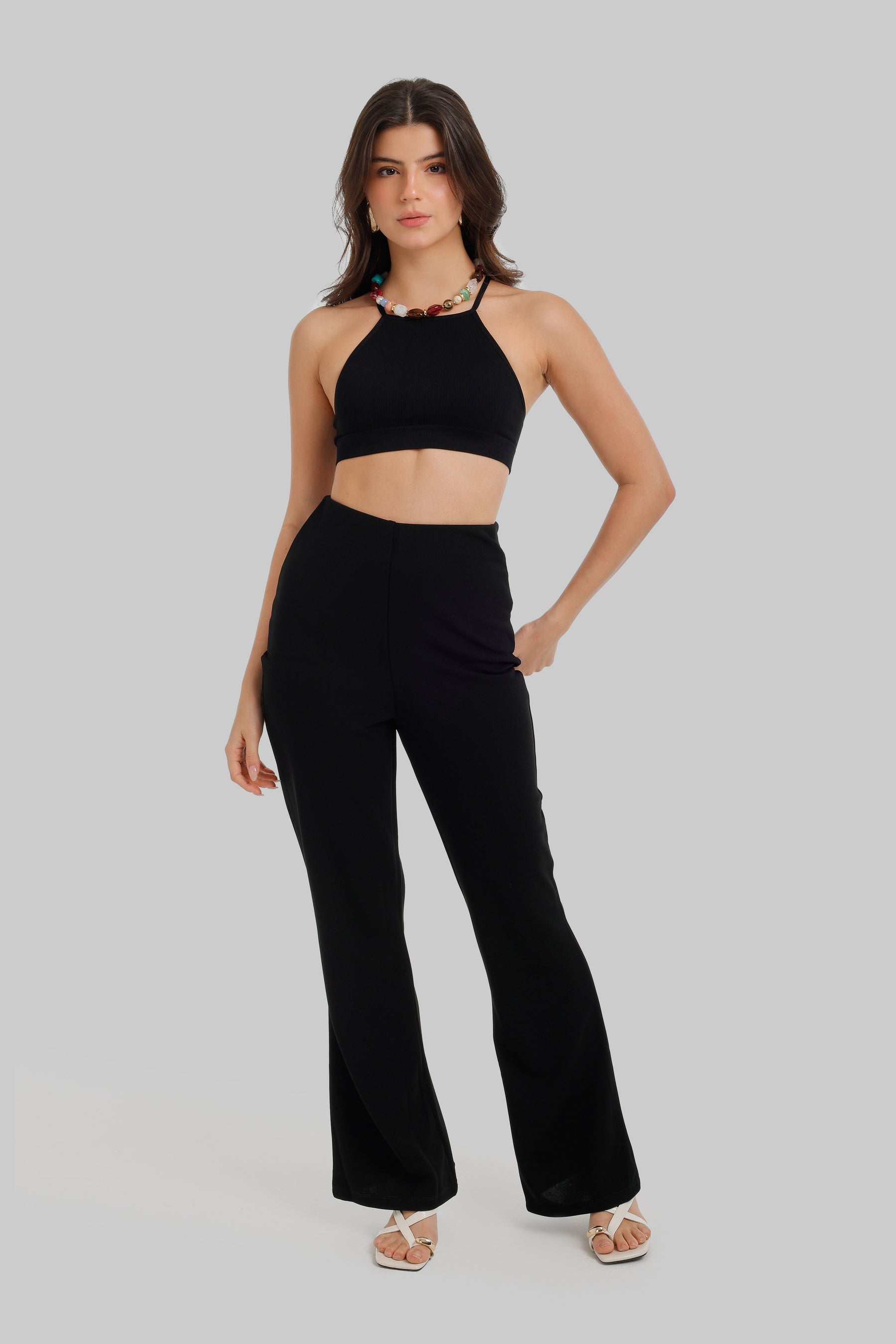High-Waist Flared Pants