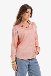 Button-Down Satin Shirt