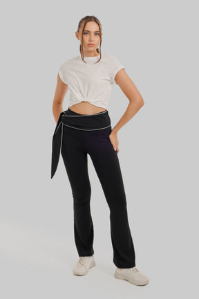 Side-Tie Flared Pants