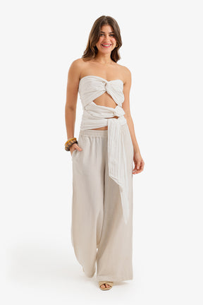 Crinkle Twisted Crop Top