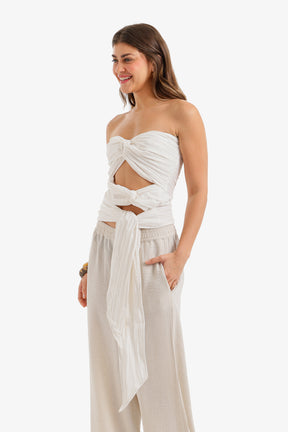 Crinkle Twisted Crop Top