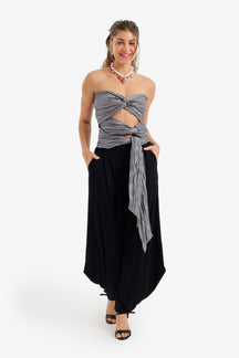 Crinkle Twisted Crop Top