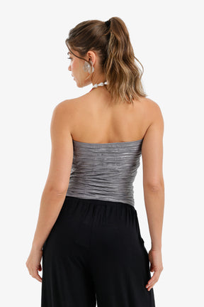 Crinkle Twisted Crop Top
