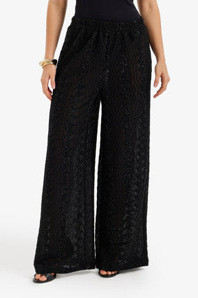 Zigzag-Embroidered Pants