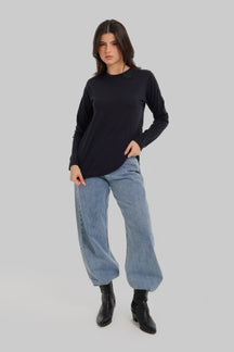 Crew Neck Longline T-Shirt