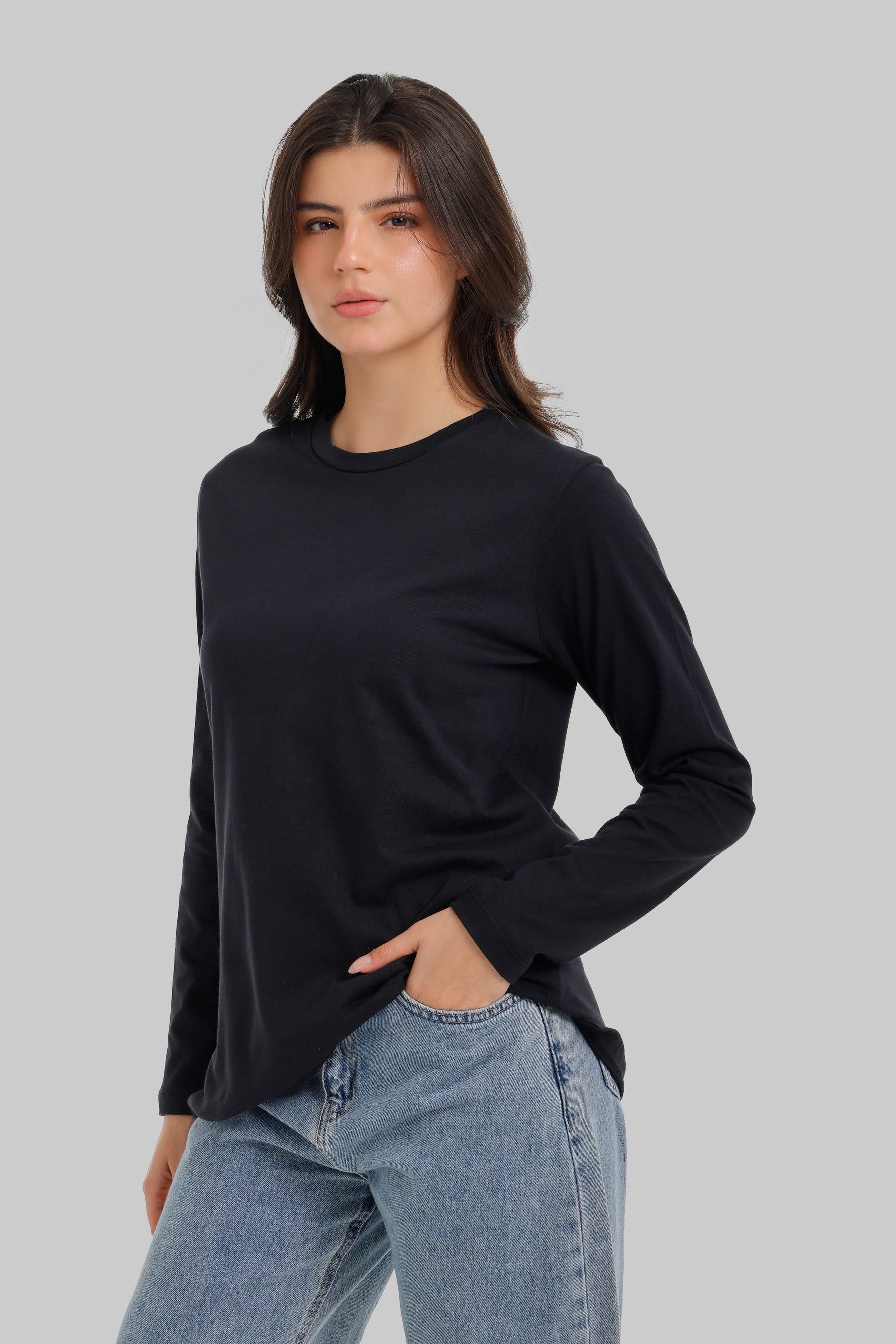 Crew Neck Longline T-Shirt