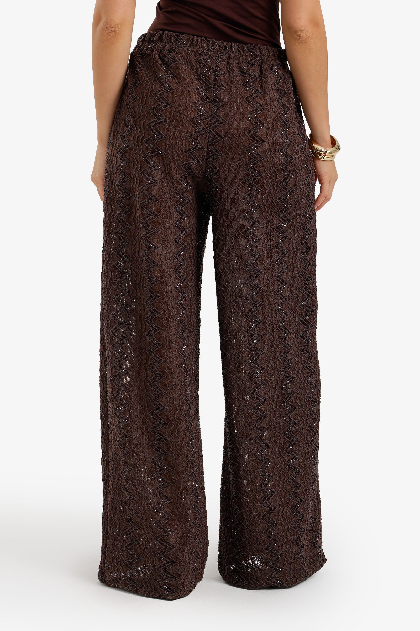 Zigzag-Embroidered Pants
