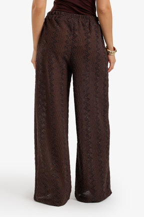 Zigzag-Embroidered Pants