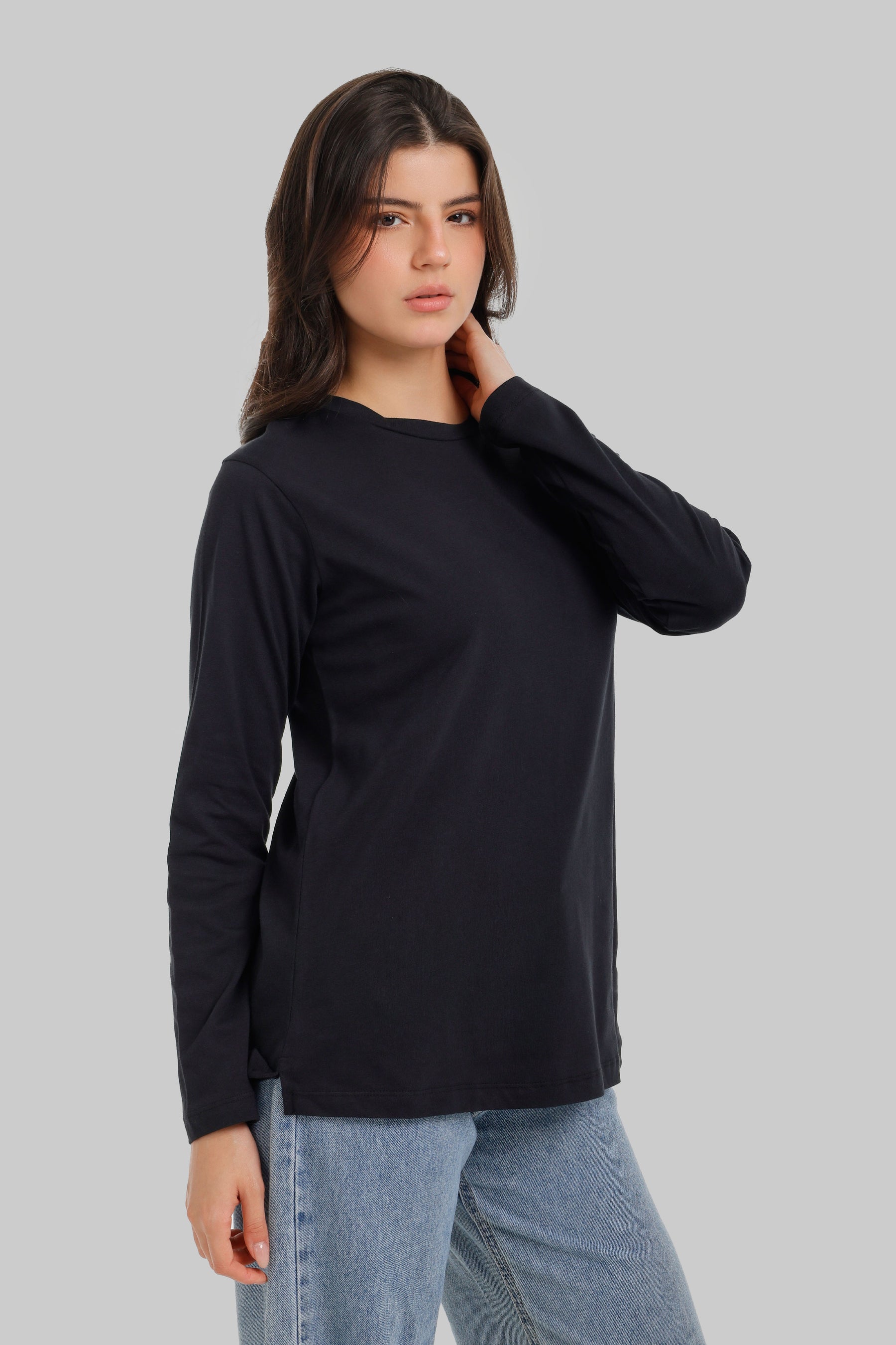 Crew Neck Longline T-Shirt