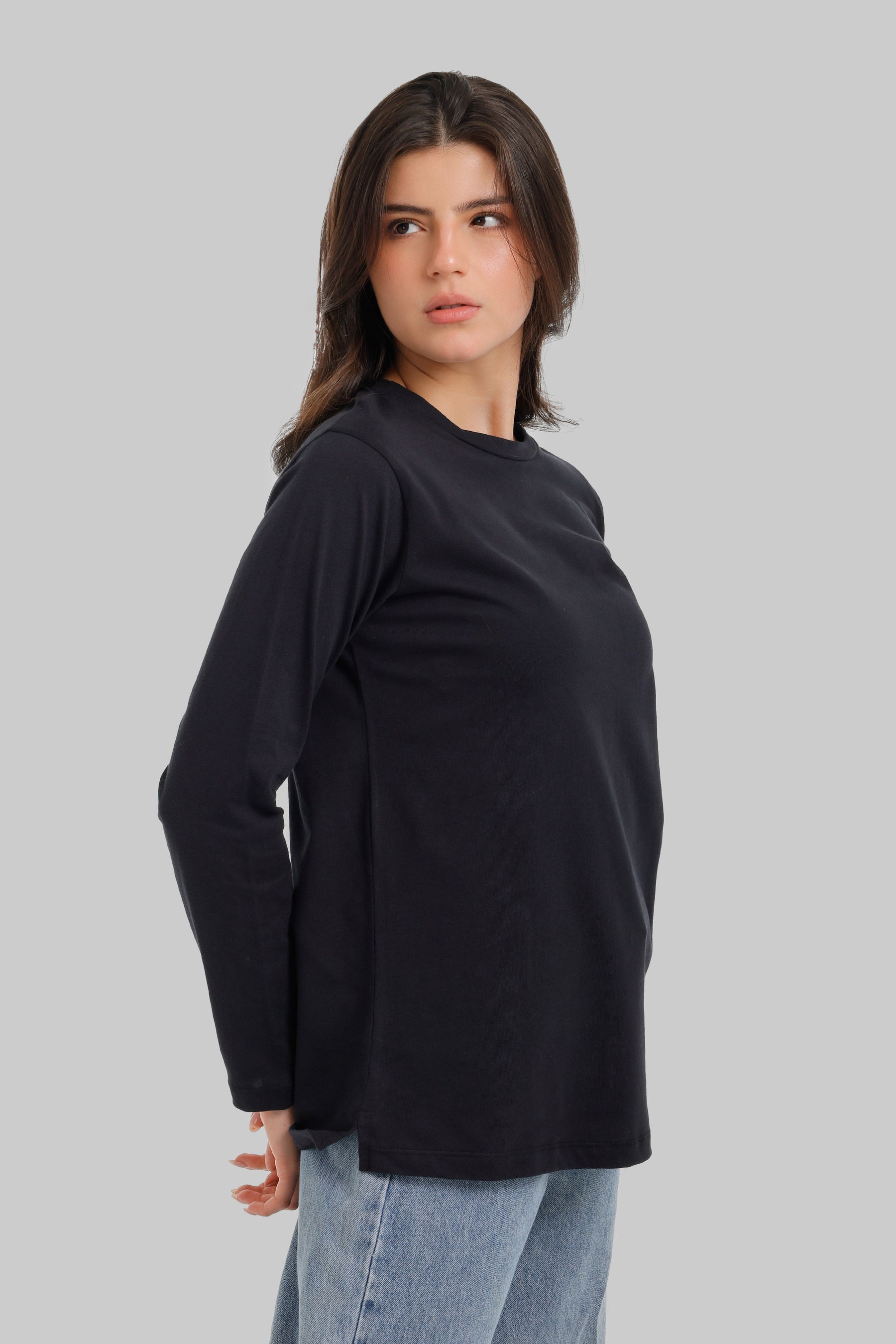 Crew Neck Longline T-Shirt