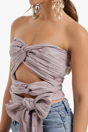 Crinkle Twisted Crop Top