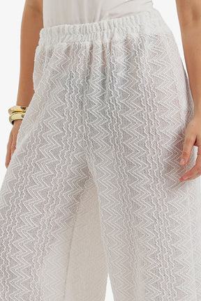 Zigzag-Embroidered Pants
