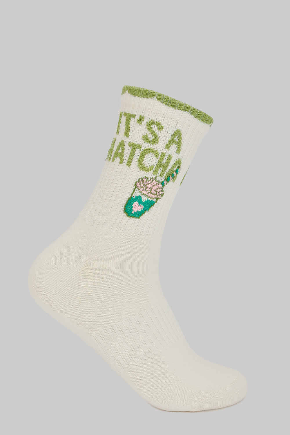 Graphic Matcha Crew Socks