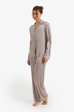 Satin Buttoned Pyjama Set