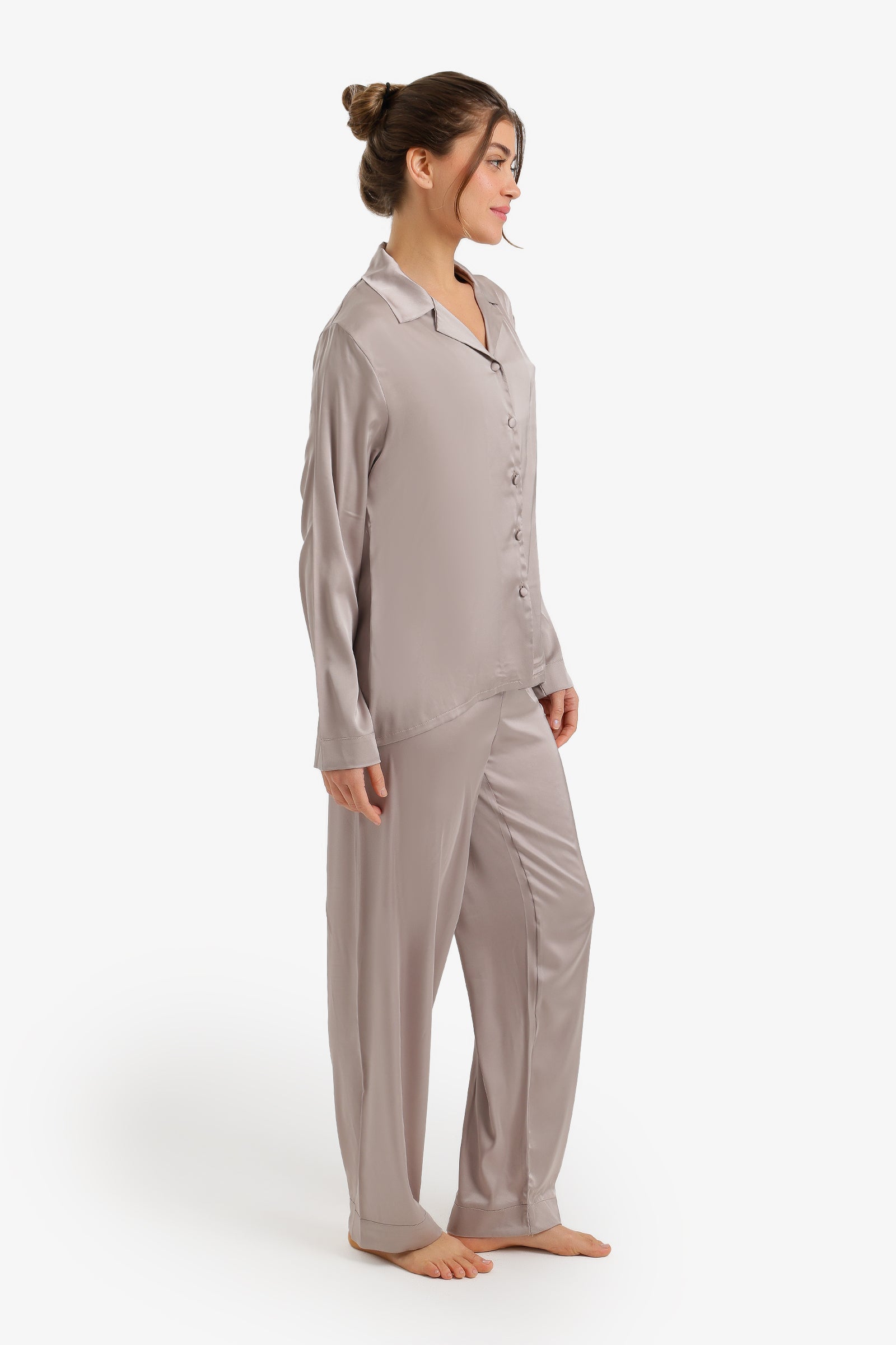 Satin Buttoned Pyjama Set