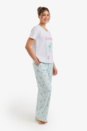 Printed Striped Pyjama Set