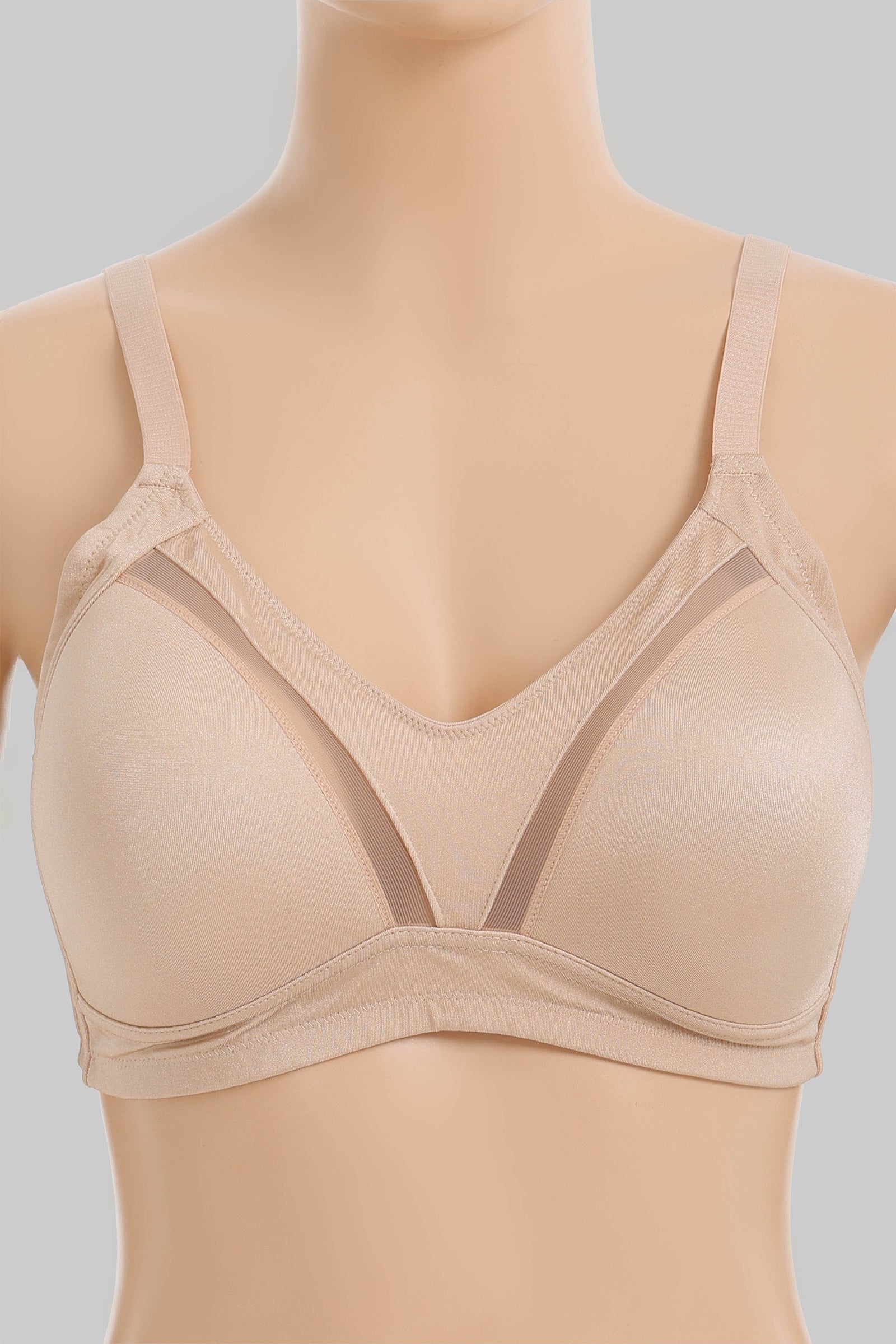 Tulle-Detailed Wireless Bra
