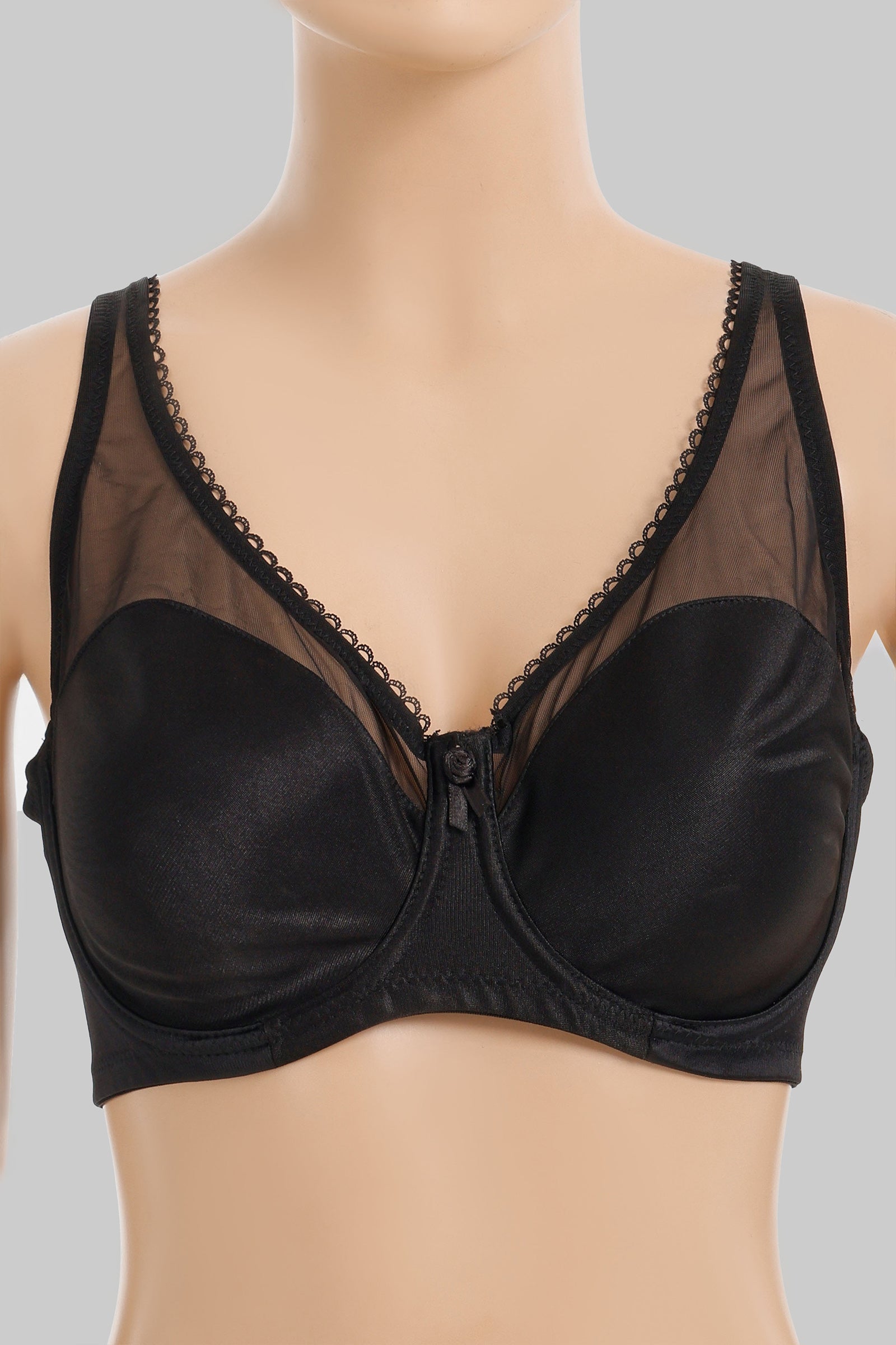 Tulle-Panel Minimizer Bra