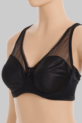 Tulle-Panel Minimizer Bra
