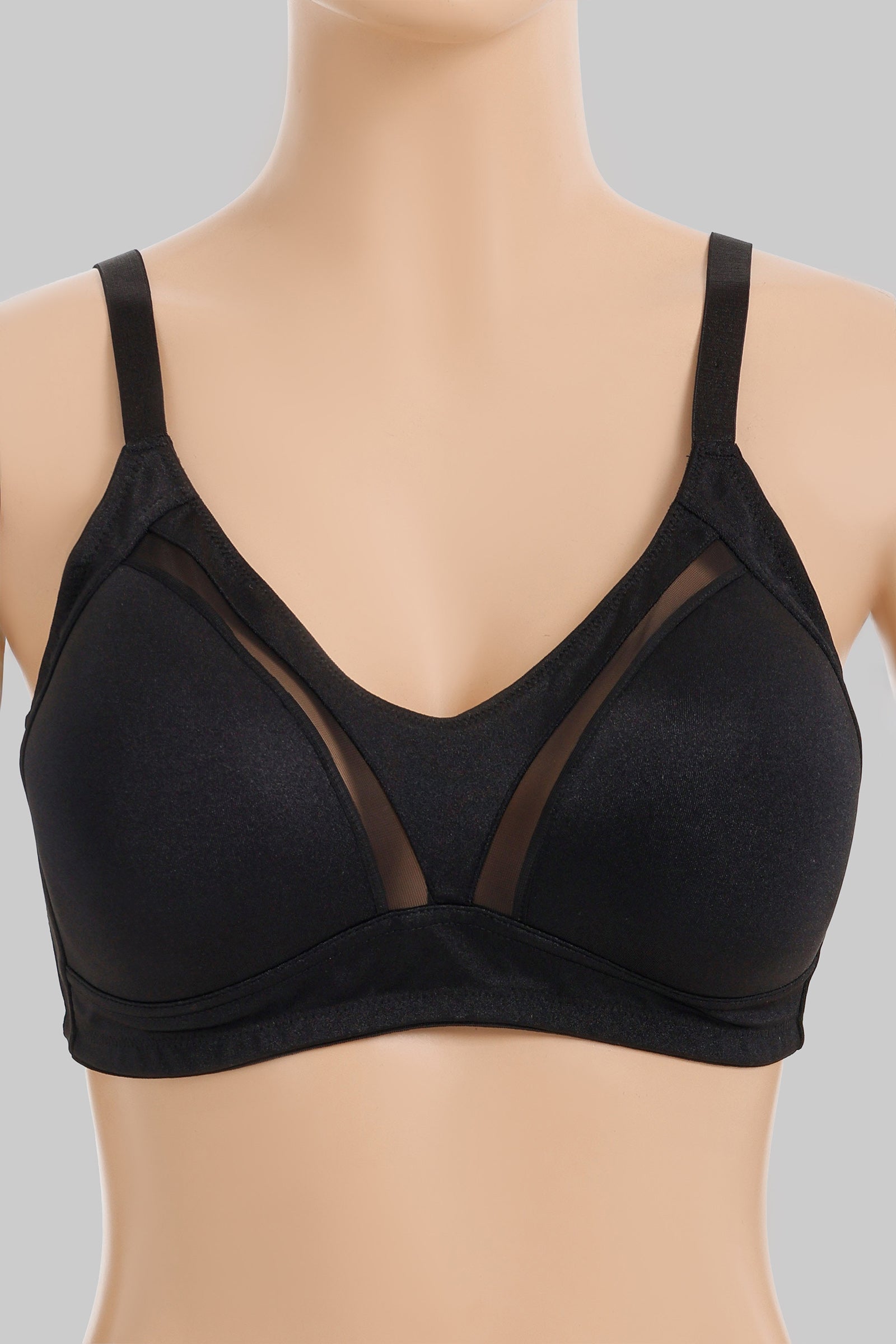 Tulle-Detailed Wireless Bra