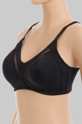 Tulle-Detailed Wireless Bra