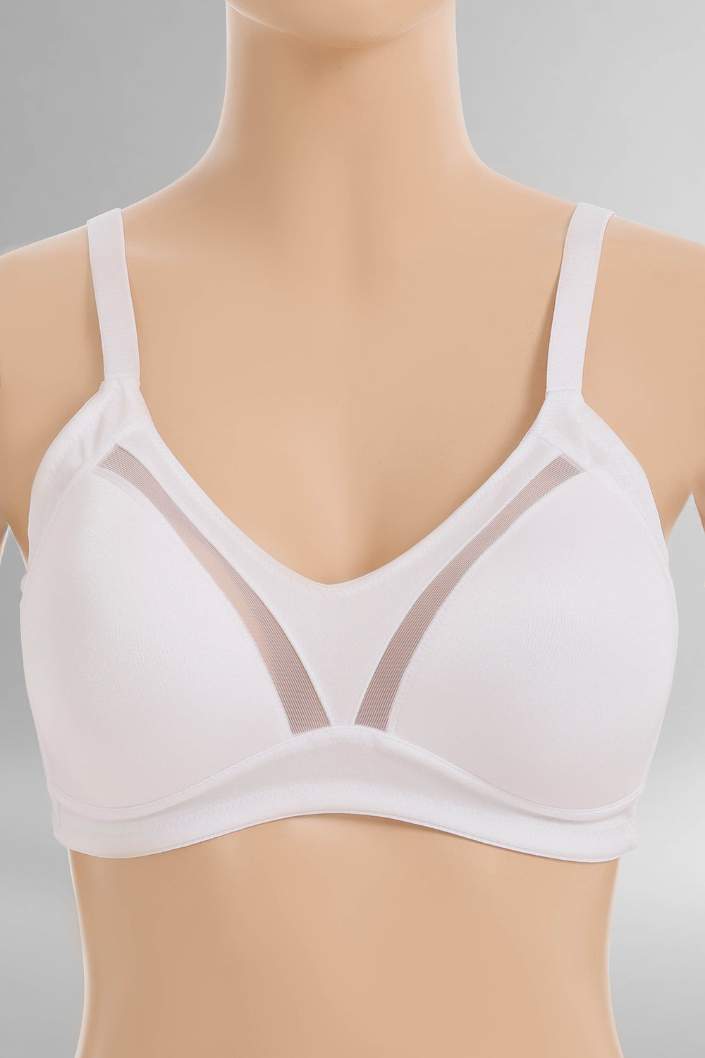 Tulle-Detailed Wireless Bra