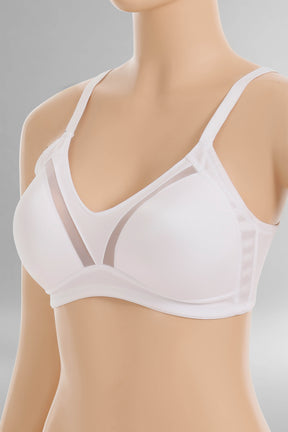 Tulle-Detailed Wireless Bra