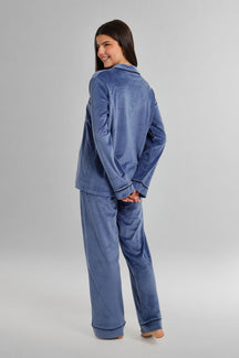 Piped Button-Front Pyjama