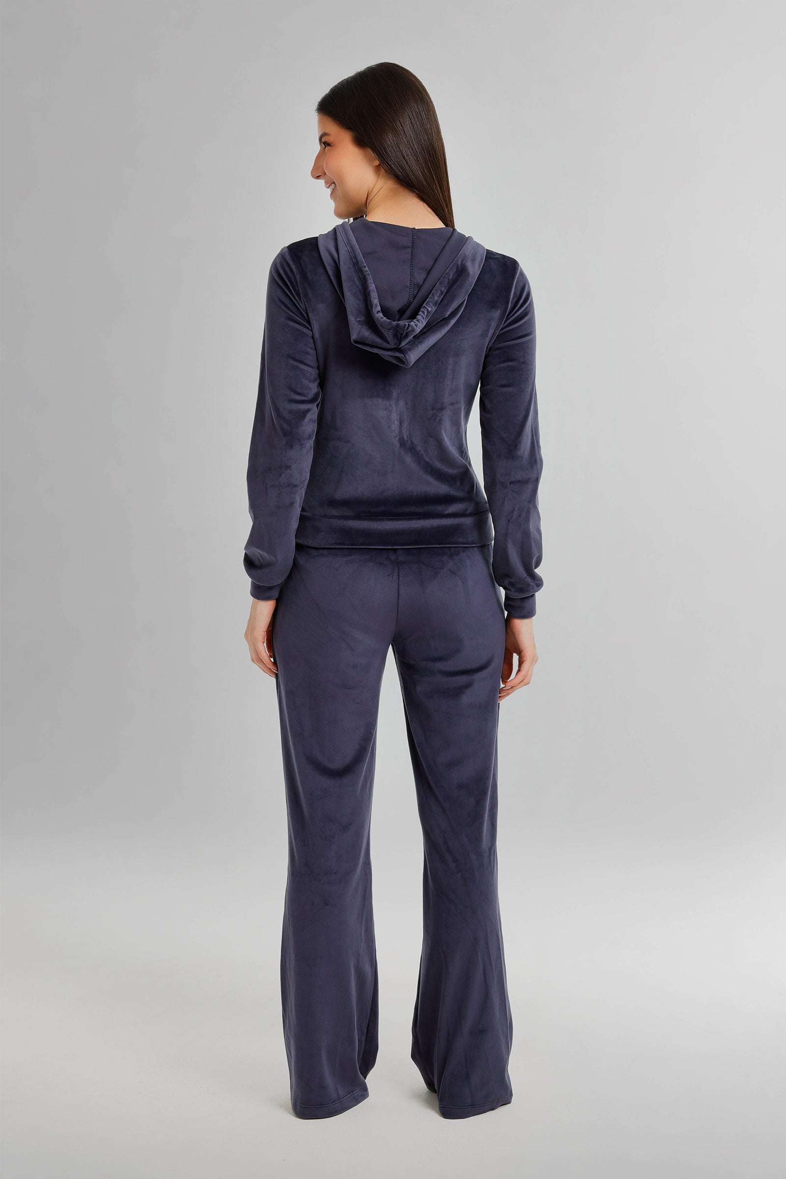 Hooded Zip-Up Velvet Pyjama