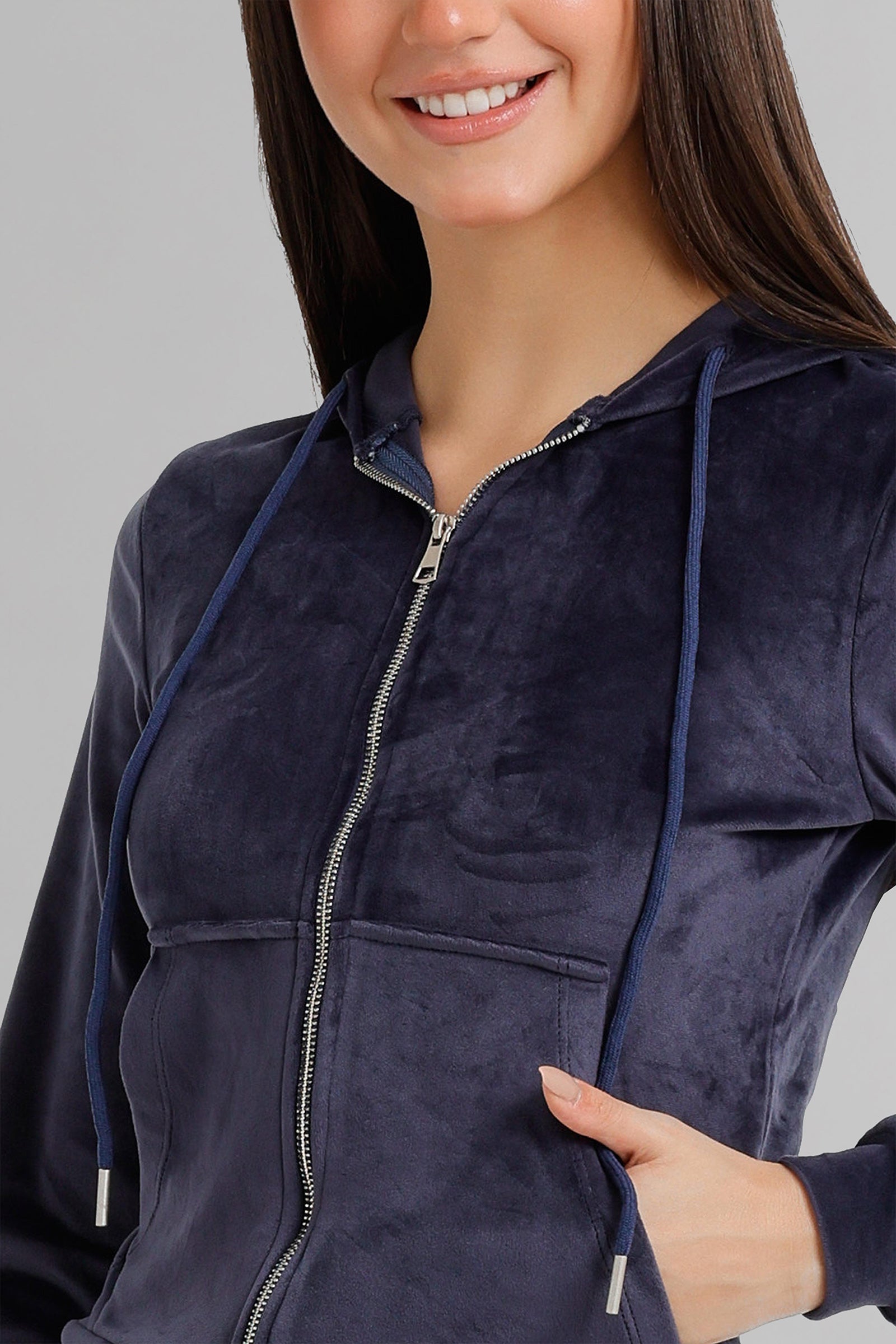 Hooded Zip-Up Velvet Pyjama